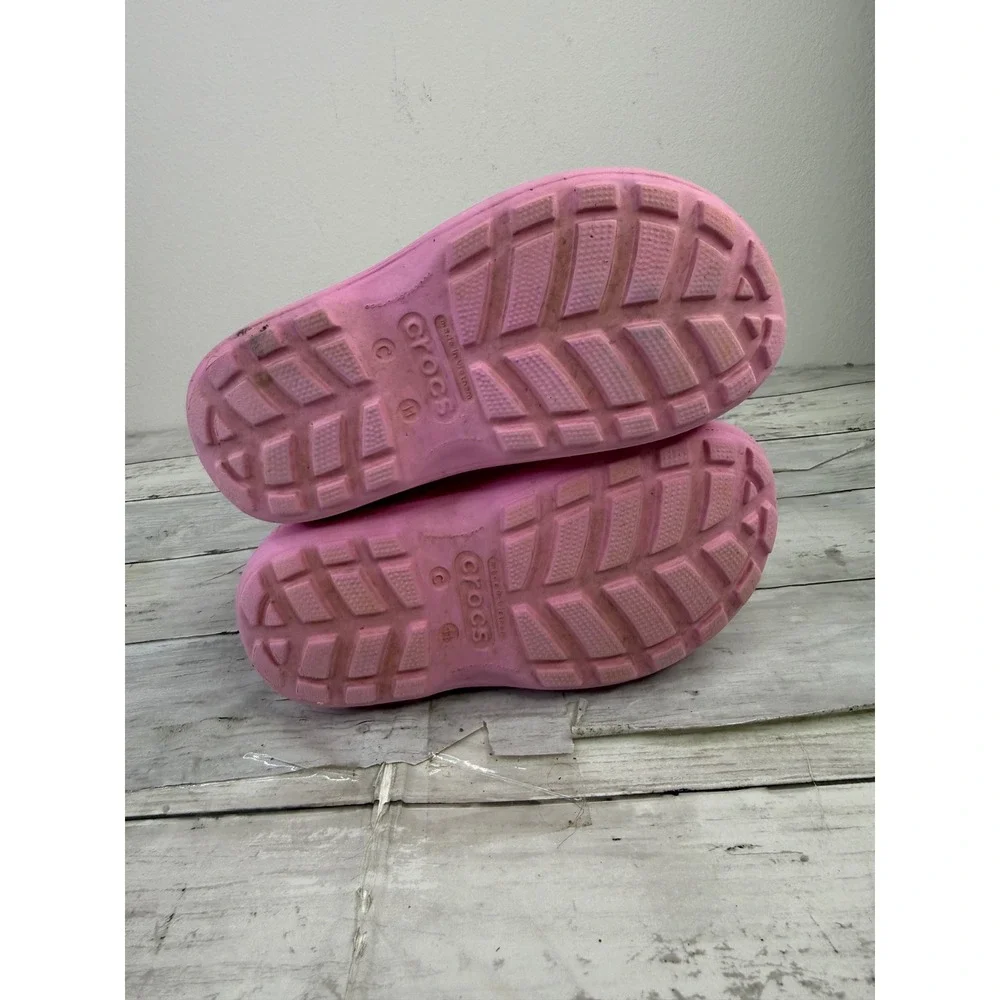 Crocs Kids Handle It Rain Boots Pink Waterproof Pull On 11C
